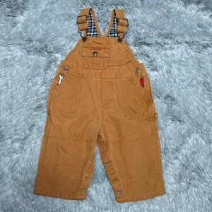 Vintage Y2K‎ Oshkosh Overalls Dark Khaki Tools Embroidered Baby 6-9 Months